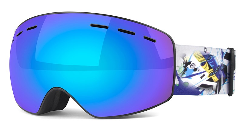 Matrix Hero Kids and Youth Prescription Ski and Snowboard Goggles Blue - Dual Layer Anti Fog Lenses - Impact Resistance and UV Blocking Lenses
