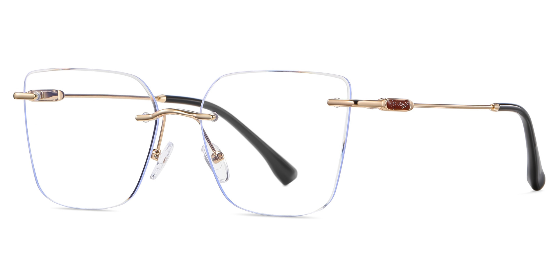 Everett Cat Eye Rimless Eyeglasses - Spring Hinge Prescription Glasses For Women