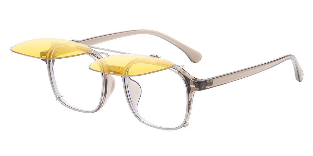 Fillmore Prescription Eyeglasses - Polarized Clip On Sunglasses - Dual Detachable and Flip Up Design for Indoor Outdoor Use
