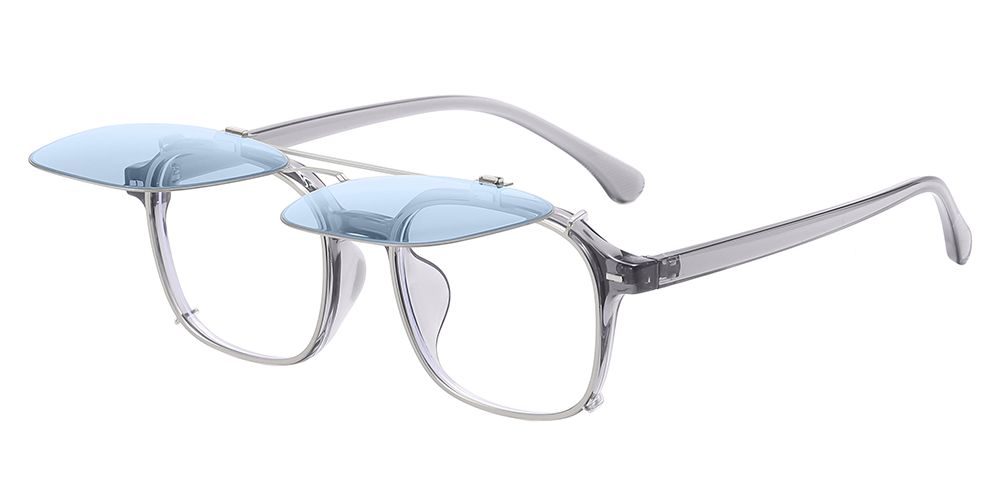 Newhall Prescription Eyeglasses - Polarized Clip On Sunglasses - Dual Detachable and Flip Up Design for Indoor Outdoor Use