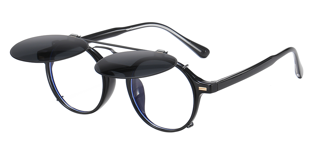 Capitola Prescription Eyeglasses - Polarized Clip On Sunglasses - Dual Detachable and Flip Up Design for Indoor Outdoor Use