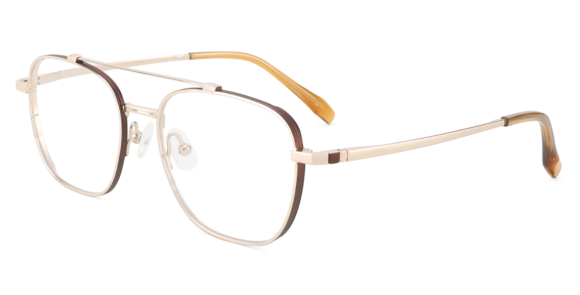 Garland Pure Titanium Prescription Eyeglasses Black Gold - Spring Hinge Glasses