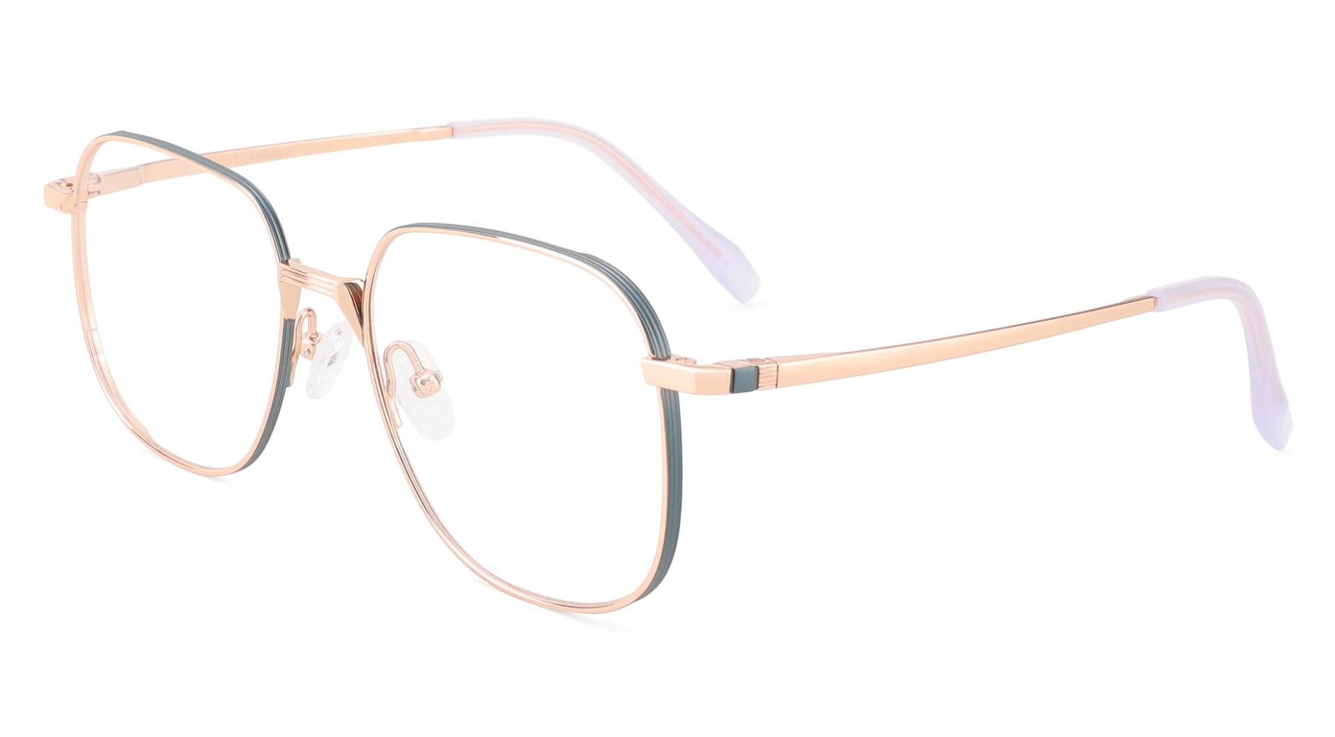 Mckinney Pure Titanium Prescription Eyeglasses Black Gold - Spring Hinge Glasses