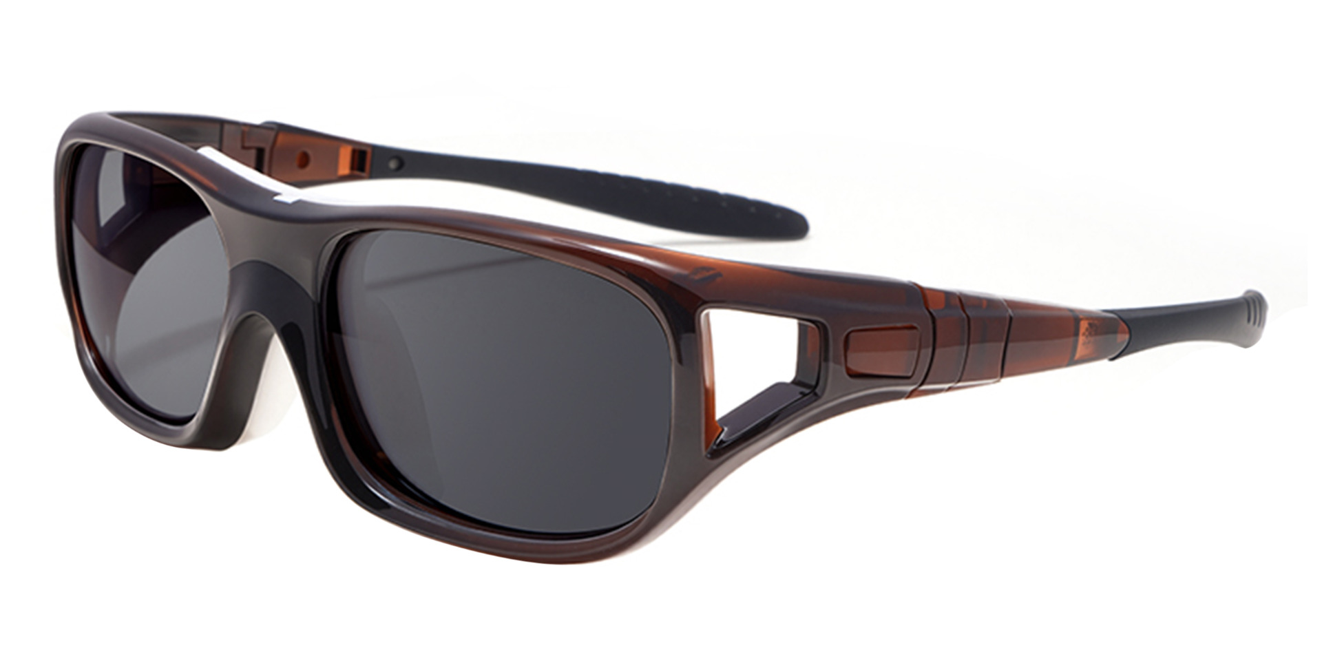 Sierra Prescription Sports Goggles Brown - Interchangeable temple arms and headband - Soccer, Basketball, Baseball Glasses