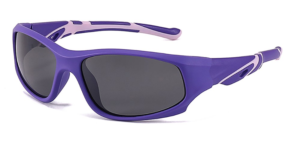 Amelia Purple Prescription Sports Goggles For Kids - Bendable Impact Resistant - Youth Soccer, Football, Basketball, Baseball Glasses