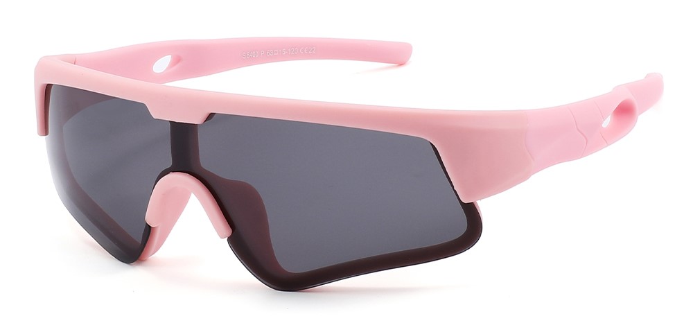 Liam Light Pink Prescription Sports Goggles For Kids - Bendable Impact Resistant - Youth Soccer, Football, Basketball, Baseball Glasses
